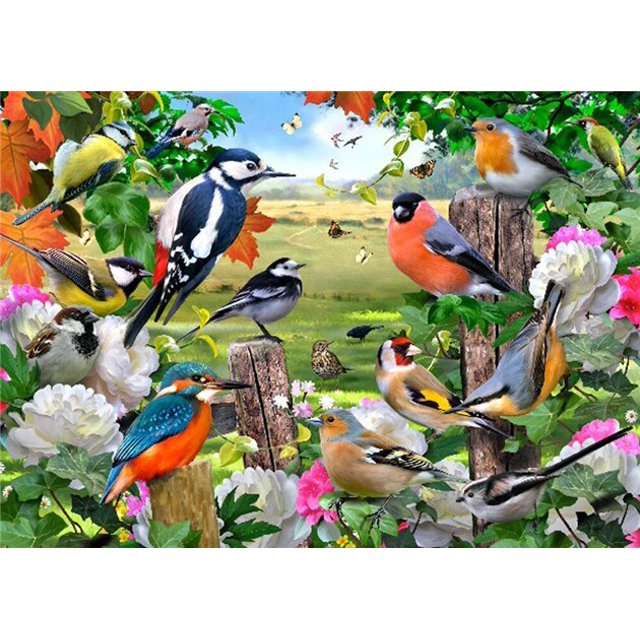 Huacan Full Drill Diamond Painting Bird Home Decoration Cross Stitch Embroidery Mosaic Animal Tree Diamond Art30x40cm Square Drill Gao Jinjia LED