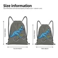 thumbnail image 2 of Japuie Fun Riding Dinosaur Print Drawstring Backpack,Drawstring Bags, Draw String Back Bag,Sport Gym Bag for Sports, Gym, Travel, Swimming, Beach -Medium, 2 of 7
