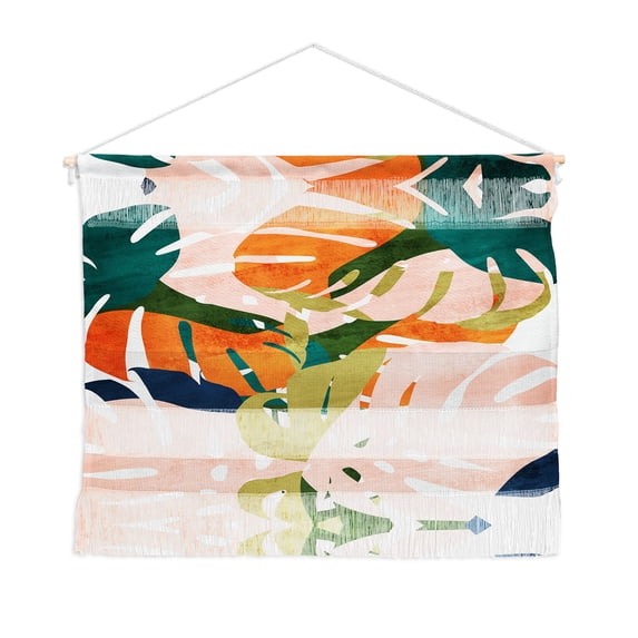 Society6 Grace Monstera Small Fiber Wall Hanging