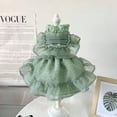 thumbnail image 2 of Flower Princess Skirt Pet Dog Clothes Dress Handmade Clothing Dogs Super Small Cute Chihuahua Print Green Summer Girl Mascotas ShopWise Round, 2 of 7
