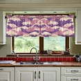 thumbnail image 3 of Yayeee Kitchen Curtains Tier Set of 2 Light Filtering 57"x24" Over Sink Window Panels, Purple Wave Pattern, 3 of 7