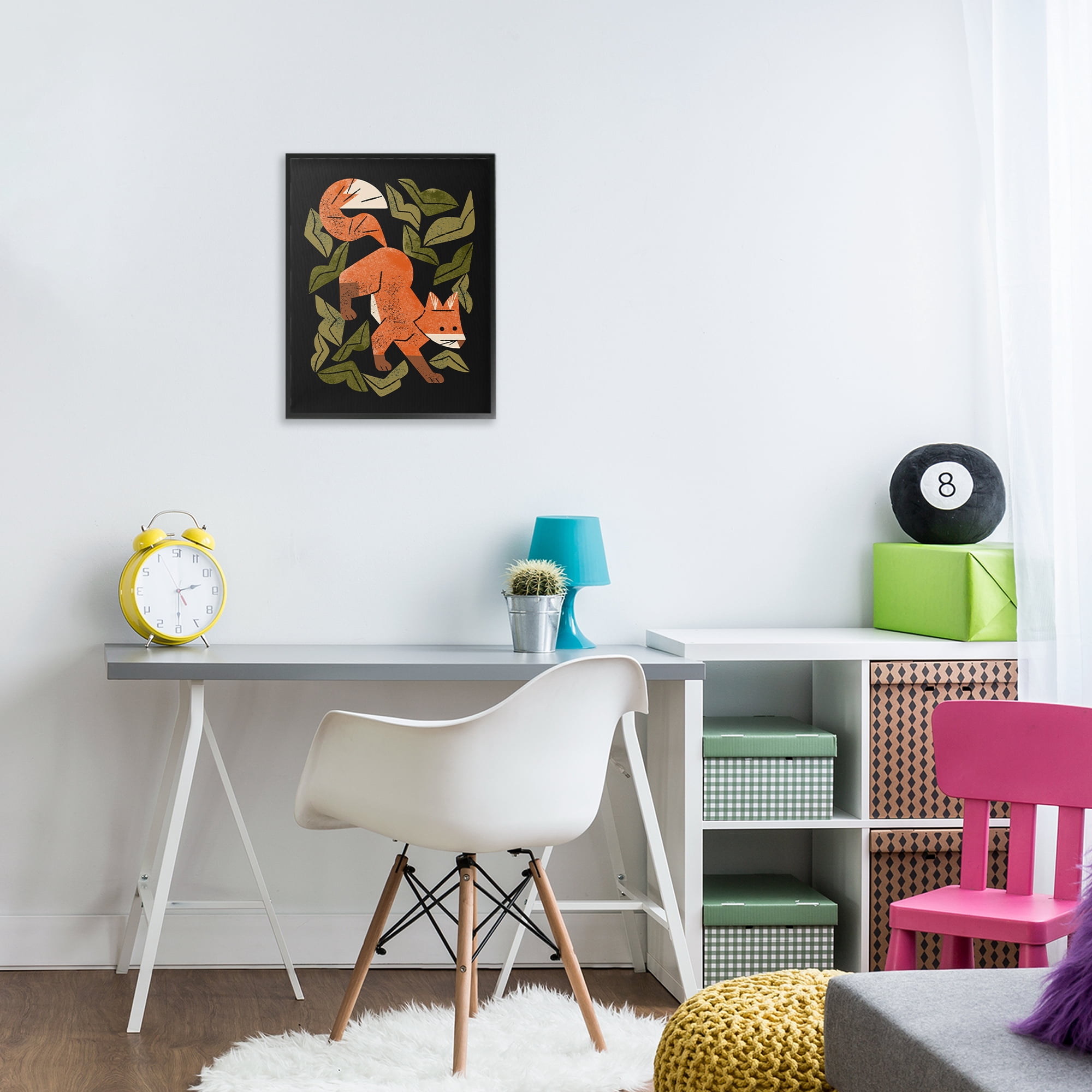Stupell Industries Fox In The Brush Black Framed Giclee Art, design by Renea L. Thull