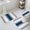 Blue, variant on Gray Navy Blue Bath Mat 3 Piece Bathroom Rug Set, Modern Gradient Geometric Non Slip Bath Rug Contour Mat and Toilet Lid Cover, Absorbent Shower Mats Soft Bath Rugs and Mats Sets