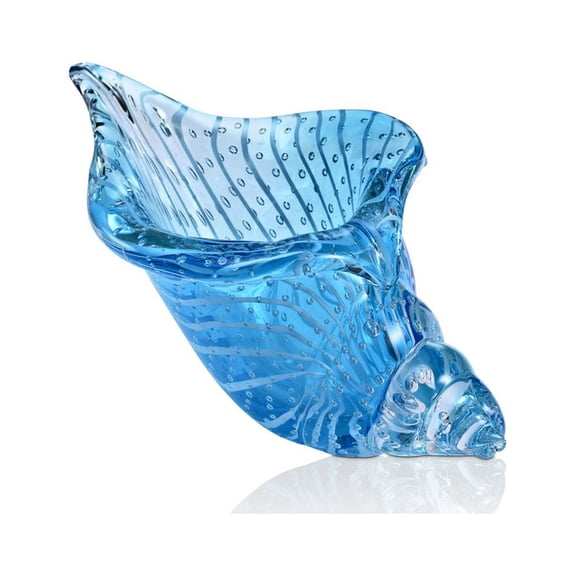 Art Glass Clear Blue Shell