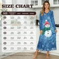 thumbnail image 7 of SEANATIVE Christmas Nightgown for Women Long Sleeve Sleep Shirt with Button Front Pajama Dress Night Gown Cozy Full Length Nightdress for Casual Home Bedroom, S, Snowman Snowflake Blue, 7 of 7