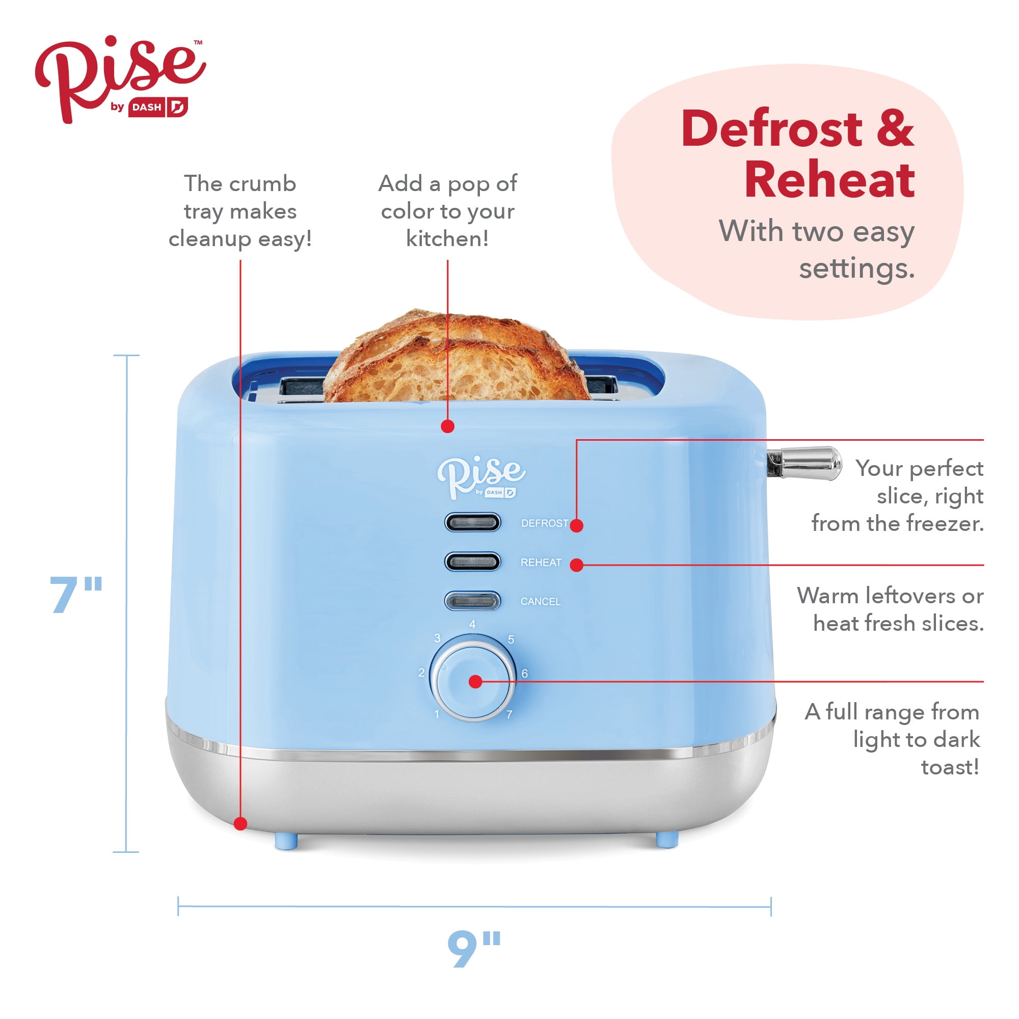 Rise by Dash 2-Slice Toaster - Kellogg Supply