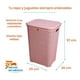 thumbnail image 5 of Cesto Canasta Organizador Ropa con Tapa Rattan Plastico (Rosa), 5 of 8