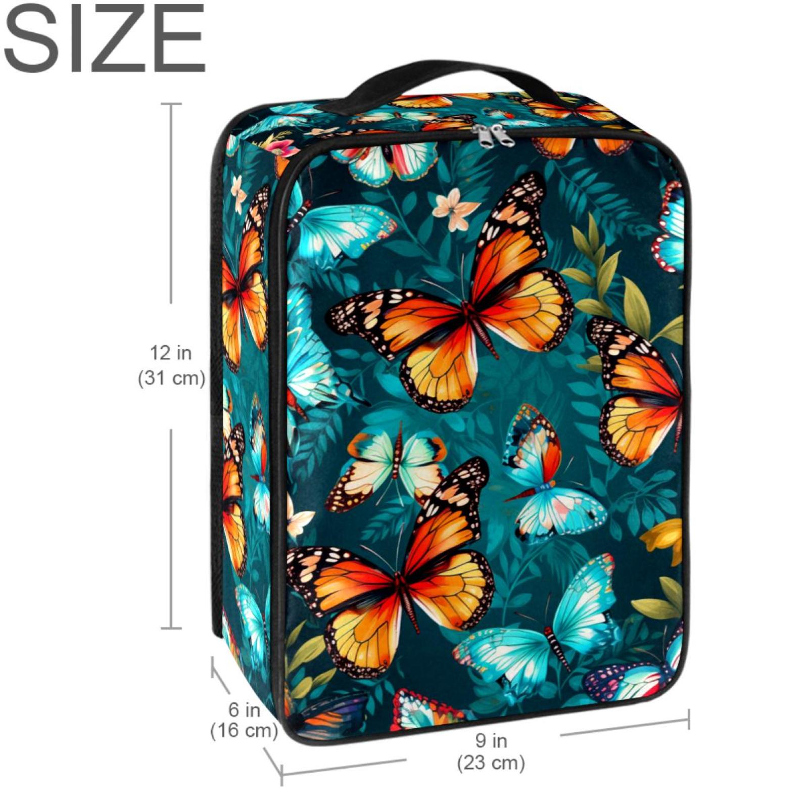 Butterfly Polyester Shoe Organizer Box - Compact 23x31cm Size for Easy Shoe Storage & Organization
