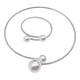 thumbnail image 1 of 2Pcs Conjunto de collar de cadena de mano de perlas Señoras de moda Pulsera de perlas Novia Joyería Cuello Gargantilla Accesorio de vestido de novia (Plata), 1 of 6