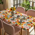 thumbnail image 3 of Watercolor Floral Table Cloths for 4 Foot Rectangle Tables, Spring Poppy Daisy Flowers Botanical Beige Patio Waterproof Elastic Fitted Tablecloths, Washable Rectangular Table Cover for Camping, 3 of 8