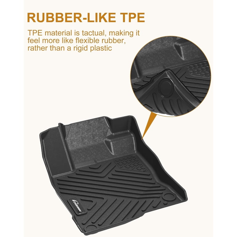 3-Piece TPE Floor Mats Liner Set For Subaru Legacy / Outback 2010-2015 – All-Weather Black