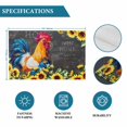 thumbnail image 6 of Farmhouse Rooster Placemats Set of 12, Black Retro Botanical Sunflower Floral Placemats for Dining Table, Place Mats for Kitchen Tabletop, Waterproof Wipeable Dining Table Mats Set, 6 of 9