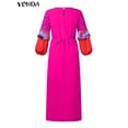 thumbnail image 5 of 2024 VONDA Bohemian Women Printed Ruffled Dress Summer Lantern Sleeve Party Maxi Sundress Casual Loose Long Vestido Oversized, 5 of 5