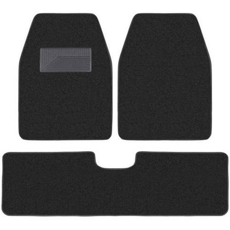 BDK Carpeted Floor Mats 3-Piece Full Set for Car SUV, Van and Truck