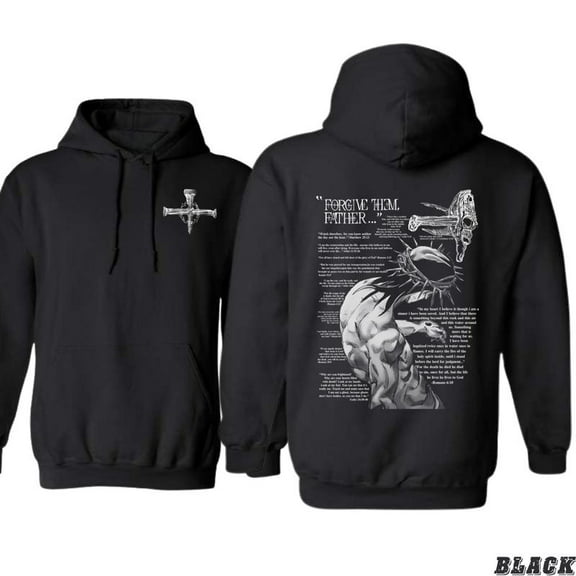 Forgive Them Father Hoodie β Christian Cross Graphic Hoodie for Men & Women, Biblical Verse Sweatshirt, Faith Apparel Gift