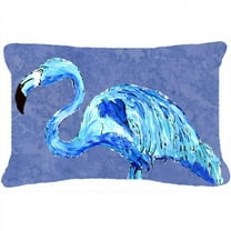 12 x 16 In. Flamingo On Slate Blue Indoor & Outdoor Fabric Decorative Pillow