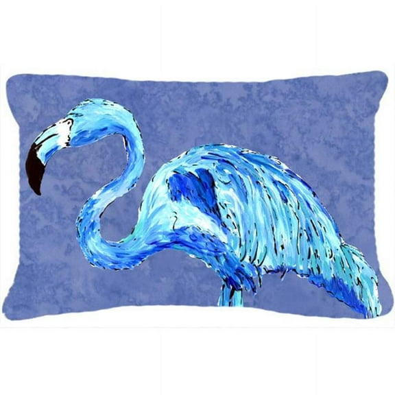 12 x 16 In. Flamingo On Slate Blue Indoor & Outdoor Fabric Decorative Pillow