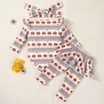 thumbnail image 6 of HAYIMI Baby Girls Halloween Pumpkin Print Long Sleeve Bodysuit Ruffle Skirt Leggings Headband Three Piece Outfit Sets Stylish Clothes Sets, 6 of 8