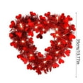 thumbnail image 2 of Valentine's Day LED Heart Wreath with String Lights - 13.7" Lighted Heart Shaped Wreath for Front Door, Wedding Proposal Engagement Party Decor, Romantic Valentines Decorations, 2 of 6