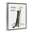 thumbnail image 2 of Take What You Need Toilet Paper Cat Gray Floating Frame Canvas Art, 17 x 21, 2 of 8