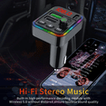thumbnail image 4 of Podofo Car Wireless MP3 FM Transmitter Adapter 2USB Charger AUX Hands-Free BT 5.0, 4 of 4