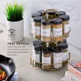 thumbnail image 4 of Kamenstein Prefilled 16-Jar Gold Wire 2-Tier Revolving Filled Countertop Spice Rack & Organizer, 4 of 13