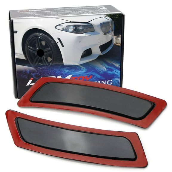 Black Smoked Lens Front Bumper Side Markers For 2011-16 BMW F10/F11 5 Series 525i 528i 530i 535i 545i 550i M5, Replace OEM Amber Reflector Assy