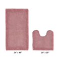 thumbnail image 2 of Better Trends 2 Piece Premium Bathroom Rug Set 100% Cotton Soft Tufted Reversible Bath Rug Water absorbent Bath Mat Ideal for Bathroom Shower and Tub Use, Edge Collection Pink (20" x 20" | 24" x 40"), 2 of 5