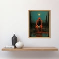 thumbnail image 2 of Charon in Red Cloak Beksinski Inspired Conceptual Artwork Full Moon Barren Landscape Art Print Framed Poster Wall Decor 12x16 inch, 2 of 5