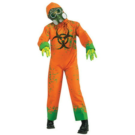 Childs 1-Size Biohazard Zombie First Responder Orange Hazmat Costume