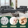 thumbnail image 6 of 79" Convertible Sectional Sofa Set, Small L Shaped 3-Seat Couch with Reversible Chaise and Accent Chair, Modern Linen Sofas Couches for Living Room, Dark Grey, 6 of 7