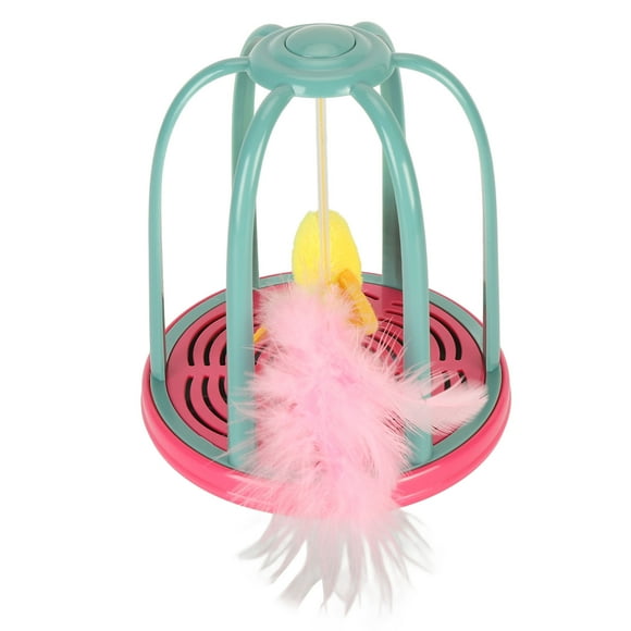 Bird Cage Cat Toy, Interactive Cat Bird Cage Squeaky Toy Electronic Colorful Bird Cat Toy For Kitten Cats Pets