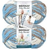 Bernat Baby Blanket Yarn - Big Ball 10.5 oz - 2 Pack with Pattern Cards in Color Little Royales