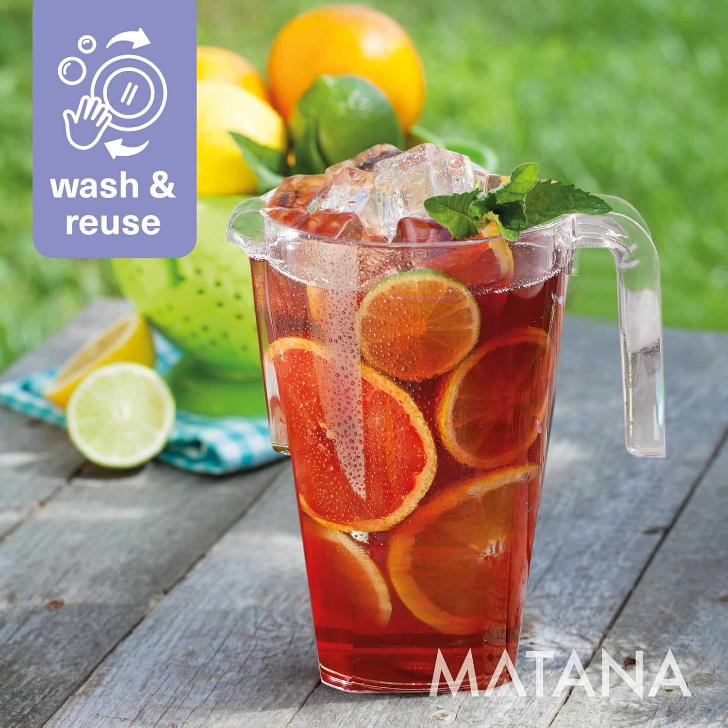Matana 52 oz Acrylic Plastic with Handle BPA-Free Pitchers