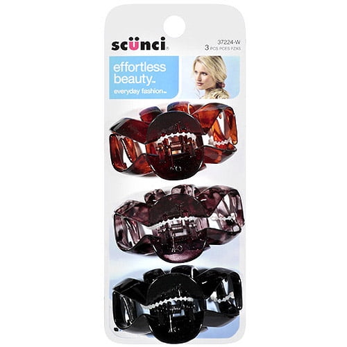 Conair Scunci Effortless Beauty Hair Clips, 3 count