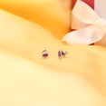 thumbnail image 5 of BERRICLE Sterling Silver Halo Pear Cut Cubic Zirconia CZ Fashion Stud Earrings for Women, Rhodium Plated, Purple, 5 of 7