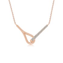 ANGARA Natural Diamond Interlocking Loop Pendant in 14K Rose Gold for Women (Size-1.75mm| Color-K| Clarity-I3) | April Birthstone, Anniversary, Jewelry Gift for Women | Natural Diamond Necklace