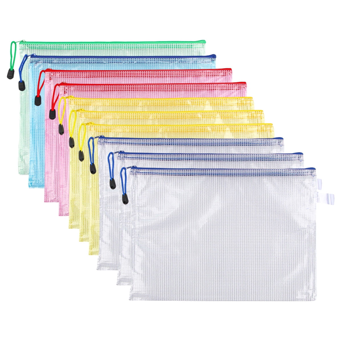 10pcs Mesh Zipper Pouch Zipper Bags, Puzzle Bag for Organizing Storage