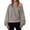 Gray #055, variant on Women's Off The Shoulder Sweatshirt Asymmetrical Banded Bottom Long Sleeve Crop Tops Pullover, XL