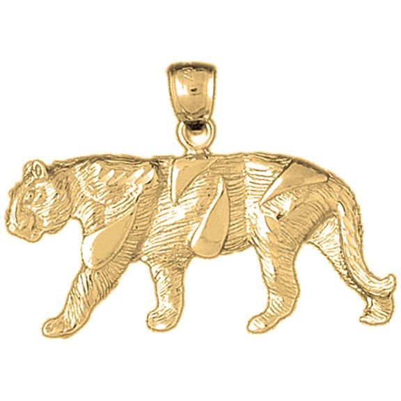 18K Yellow Gold Tiger Pendant - 26 mm