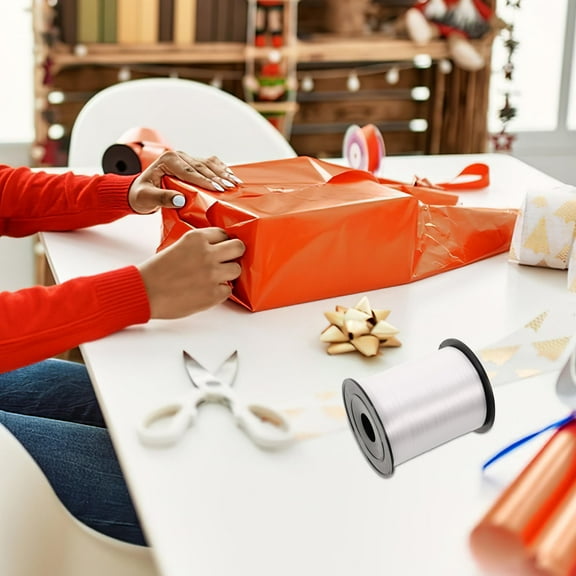 PTOOTP PVC White Curling Ribbon for Balloon String and Wrapping Supplies with Glossy Finish