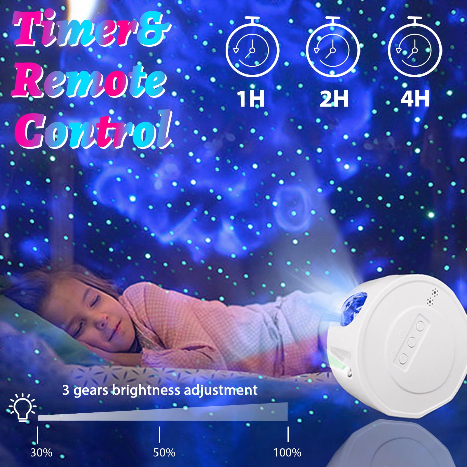VOPOCO Bedroom Galaxy Star Projector Bluetooth Sync Music Sound Control Led Nebula Night Light Room Decor