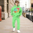 thumbnail image 2 of Boys Grils 67 Sweatsuits 2 Piece Cute Preppy Ice Cream Sweatshirt and Sweatpant Set Kids Clothing Set with Pockets, 2 of 5