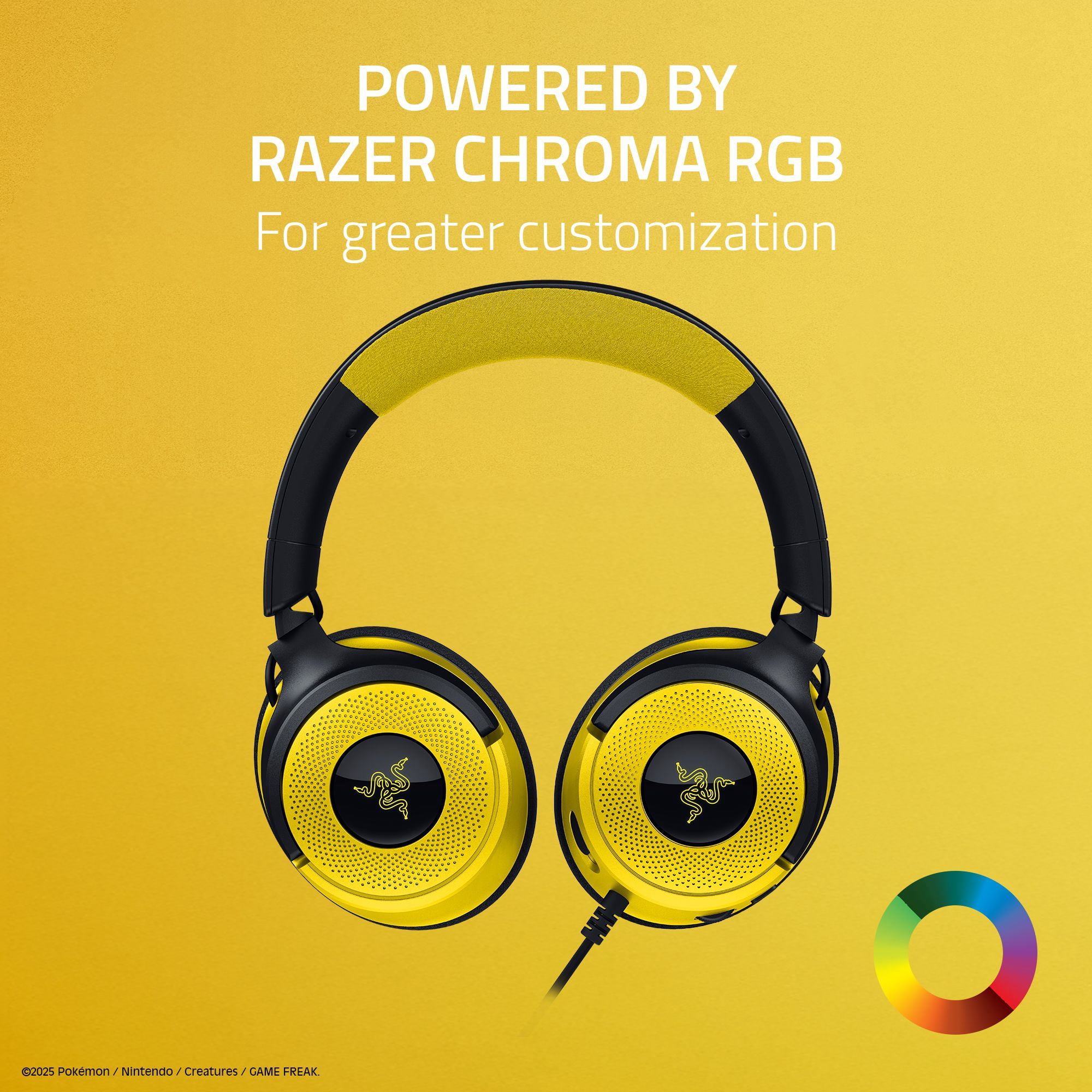 Razer Kraken V4 X USB Wired Gaming Headset, Pokémon Kanto Starters Edition