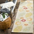 thumbnail image 3 of SAFAVIEH Blossom Lorraine Floral Flowers Wool Area Rug, Ivory/Multi, 5' x 8', 3 of 10