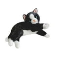 thumbnail image 4 of Juguete de peluche de gato realista, adorable gatito de dibujos animados, cómodo muñeco de gato para Negro, 4 of 9