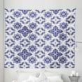 thumbnail image 1 of Delft Tapestry, Abstract Dutch Inspired Sun Floral Tile Motifs in Purplish Tones, Fabric Wall Hanging Decor for Bedroom Living Room Dorm, 5 Sizes, Lavender Blue and Dark Violet, by Ambesonne, 1 of 1