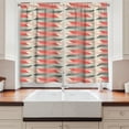thumbnail image 2 of Ambesonne Modern Kitchen Curtains, Geometric Grid Lines, 55"x39", Charcoal Grey Scarlet, 2 of 3