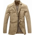 thumbnail image 1 of Chaqueta de primavera Blazers para hombre Blazer informal de algodón Abrigo de traje Blazer para hombre Chaquetas masculinas, 1 of 5