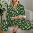 thumbnail image 6 of Pofeuu Broccoli 3 Print Womens Pajamas Set Long Sleeve Sleepwear Button Down Nightwear Soft Pj Lounge Sets Button Down Pajamas Women-Large, 6 of 7